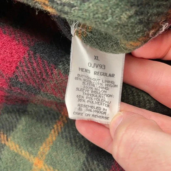 VTG LL Bean Jacket Mens XL Chore Barn Field Coat Corduroy Collar Wool Liner - Picture 12 of 12